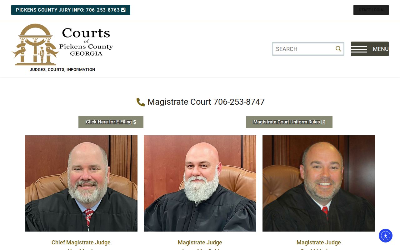 Pickens County bench warrant Magistrate Court contacts