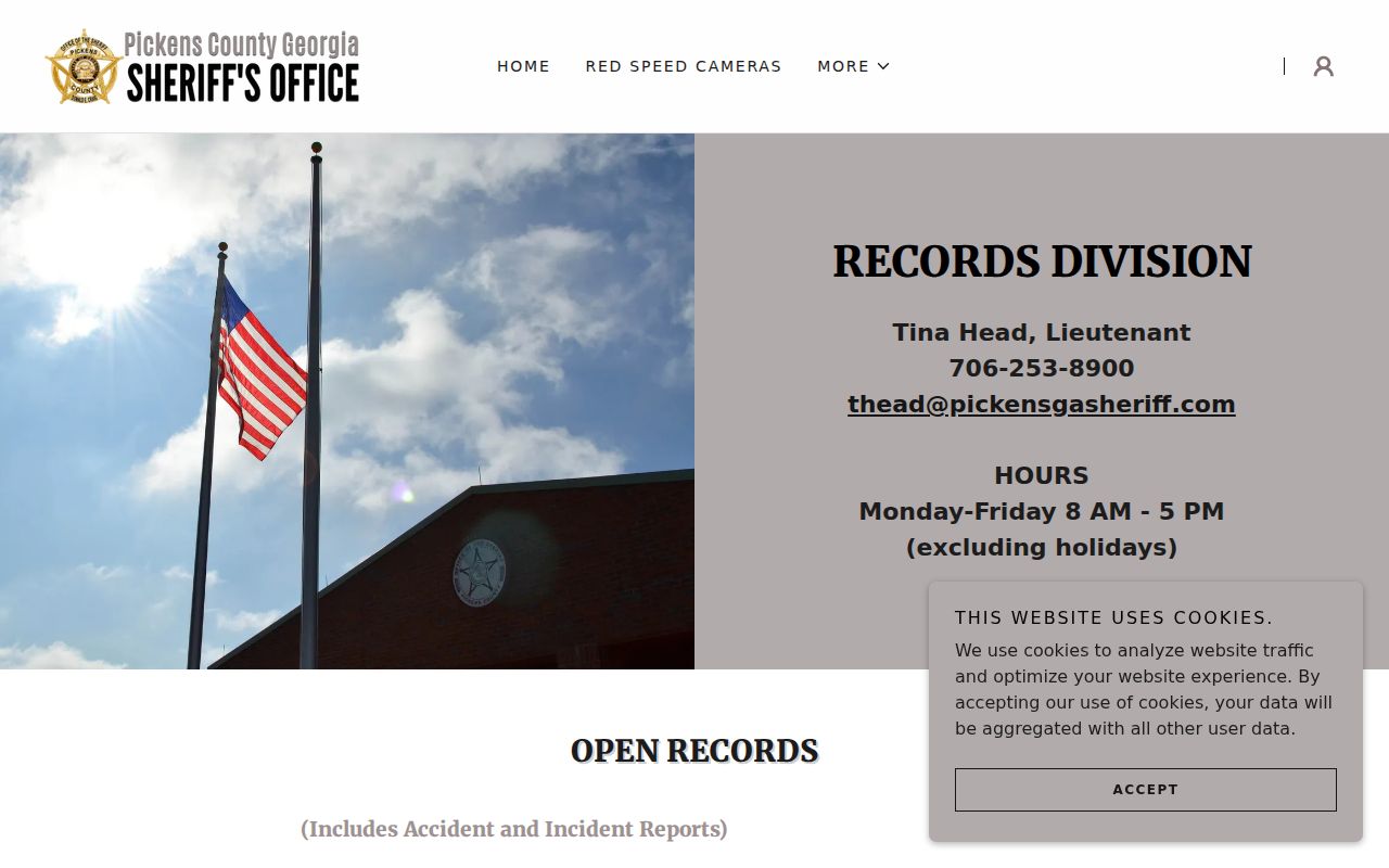 Pickens County Sheriff Records Division request instructions