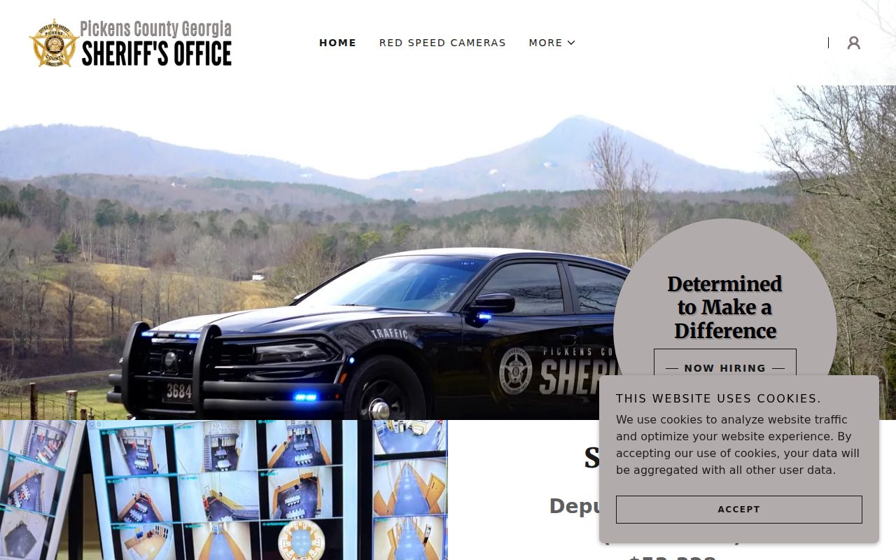 Pickens County Sheriff official homepage and contact block